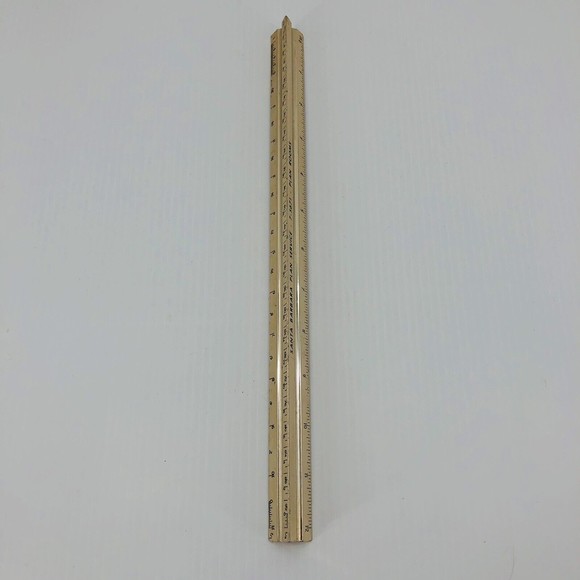 Advertising Metal 12" Triangular Architectural Ruler Santa Barbara Plan Service - Picture 5 of 9